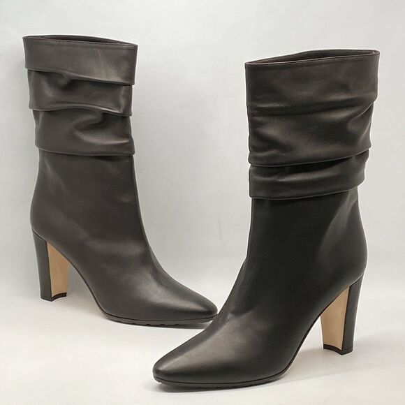 Manolo Blahnik Calasso 90MM Ruched Leather Boots size 38 - Picture 9 of 16